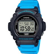 Casio Digital นาฬิกาข้อมือทรงสปอร์ต สายเรซิน รุ่น W-219H ของแท้ประกันศูนย์ CMG