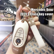 HZ（NEW) for Benz Tpu Car Key Case Cover Shell for Mercedes Benz 2021 C Class S Class W223 S350 S400 