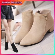 High Heel Chelsea Boots for Women Trendy Pointed Toe Ankle Boots with Zipper Height 3cm 1 18inches