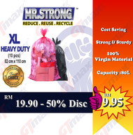 MR STRONG Garbage Bag (XL) Heavy Duty Garbage Plastic Bag Trash Bag 80L Dustbin Plastic Bag