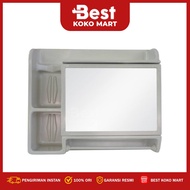Maspion MC-5 Mirror Box wall Cabinet Multipurpose Mirror Glass Soap Box+Tissue Holder