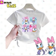 Daisy Duck Cartoon Drawstring T-Shirt for Girls Ages 1 2 3 4 5 6 7 8 9 10 Years Children's T-Shirt T