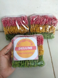 Rengginang rainbow atau pelangi ukuran mini isi 40 pcs/ rengginang terasi mentah