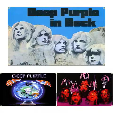 90X150CM Famous British Rock Band DEEP PURPLEs Hanging Art Printed Band Flags Banner Bar Cafe Hotel 