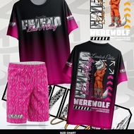 เสื้อพิมพ์ลาย Zone A ชุดทรงเอ พิมพ์ลาย FRIEND WEREWOLF ชุดวัยรุ่นเท่ๆ สีสวยสีสด
