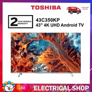 { FREE SHIPPING } Toshiba 43" 4K UHD Android TV Bezel-less Design 43C350KP Television