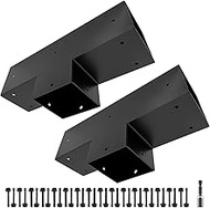 Qrooviiy Pegola Bracket Kits,3-Way T-Shape Woodwork Brackets for 6" x 6" (Actual:5.5" x 5.5") Lumber