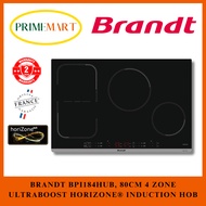 BRANDT BPI184HUB 80CM 4 ZONE ULTRABOOST horiZone® INDUCTION HOB + 2 YEARS WARRANTY