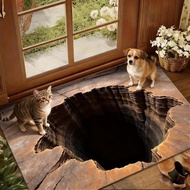 3D Illusion Floor Mat Non Slip Waterproof Doormat for Entrance Hallway Kitchen Bathroom Indoor Outdo