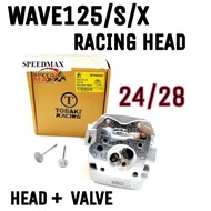 TOBAKI W125 / WAVE125 CYLINDER HEAD RACING W VALVES [ 24/28, 26/30,27/23 ]