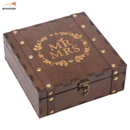 Wedding Memory Box with Lid Vintage Wooden Wedding Keepsake Box with Lid Lock for Couples SHOPSKC073