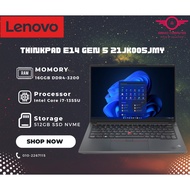 Lenovo ThinkPad E14 Gen 5 21JK005JMY 14'' WUXGA Laptop Black ( I7-1355U, 16GB, 512GB SSD, Intel, W11