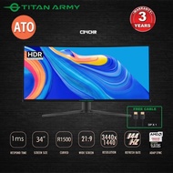 TITAN ARMY 34" Curved Ultrawide 2K 144Hz 1ms Gaming Monitor (C34CHR)