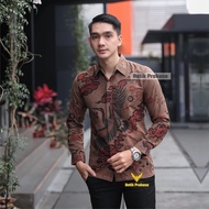Baju Batik Pria Kemeja Batik Pekalongan Murah Lengan Panjang Motif mataram New Modern Seragam Pesta