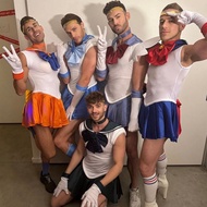 Pt842 Ready Stock Halloween Sailor Moon Sailor Suit Sports Student Fun Cosplay Suit Student Men's We