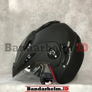 Helm RN Double Visor Hitam Doff (Ink t1)