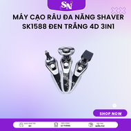 Máy cạo râu đa năng Shaver SK1588 đen trắng 4D 3in1 Máy cạo râu đa năng SK1588 công suất 5W cạo râu