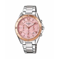 Casio นาฬิกาข้อมือผู้หญิง สายสแตนเลส รุ่น SHE-5021SG-4A - Silver/PinkGold  รับประกันศูนย์ 1 ปี  ของแท้