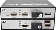 HDMI Extender Over Fiber Optic SC,1080P HDMI Over Fiber Optical Cable up to 12.4 Miles/20Km with KVM