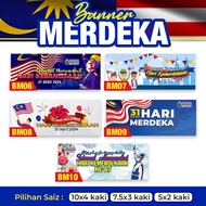 Banner Merdeka / Banner Hari Kebangsaan / Banner Hari Kemerdekaan Pelbagai Design 2024