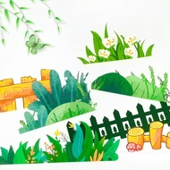 Kindergarten Ring Creative Decorative Material Non-Woven Felt Grass Fence Fence Wall Sticker Theme W