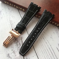 Crocodile Pattern Genuine Leather Watch Strap Adapt to AP Aibi 15703 Royal Oak Offshore Series Male 26mm Watch Accessories