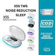Headset Bluetooth X55 TWS Mic Button Control Sleep Headset Noise Reduction Earhooks