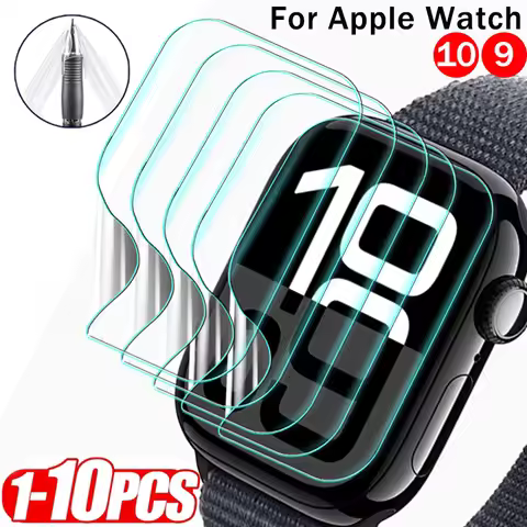 1-10PCS Protection Film For Apple Watch Series 10 9 42 46mm 41 45mm Clear Flexible TPU Screen Protec