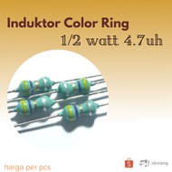 Axial 4.7uH 0.5watt Inductor Color Inductor 4.7 uH 1/ 2 watt Coil
