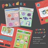 Pokedex (Famous Pokemons) Peel Off Stickers (Matte)