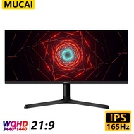 MUCAI 34 Inch Monitor 144Hz Wide Display 21:9 IPS 165Hz Gamer Computer Screen WQHD Desktop LED Not C