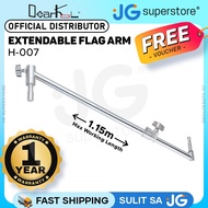 Dearkol Heavy‐Duty Adjustable Flag Arm w/ Strong Clamp Grip & 1-1/8" Pin and 5/8'' Stud | H‐007
