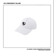 4PERCENT 4% CLASSIC LOGO SANDING CAP WHITE / 經典新款白色棒球帽