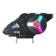 -Y70 Motorcycle Bluetooth Helmet Headset V5.3 RGB Colorful Lights Earphone IPX6 Waterproof Support C