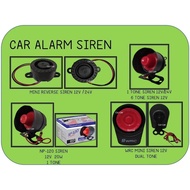 CAR ALARM SIREN - 1TONE SIREN / 6TONE SIREN  / MINI REVERSE / NP 120 SIREN / WRC MINI SIREN