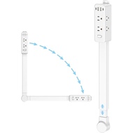 Outlet Extender Stick, Power Strip with 6 Outlets & 4 USB Ports, Extends 22"-34", Rotates 180°(90° p