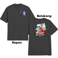 kaos BT21 Mang lengan pendek kaos oblong cotton combed 24s kaos oversize M L XL XXL baju atasan kaos