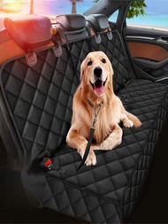1個狗狗後座位套，100％防水狗狗汽車座椅套，防刮防滑狗狗汽車吊床，狗狗汽車座椅套，適用於大多數車型的狗狗後座位套，包括卡車和SUV