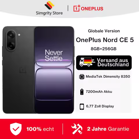 OnePlus Nord CE 5 samrtphone 5G 8GB+256GB,MediaTek Dimensity 8350 Apex,6.77" 120Hz 2392×1080 Resolut