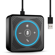 Conference Speakerphone M0 Plus, 4 AI Mics 360° Voice Pickup, Noise Reduction, USB C Speaker, Blueto