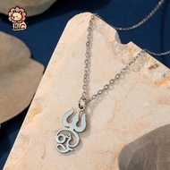 Stainless Steel Trident OM Symbol Pendant Necklace