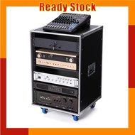 ️16U Amplifier Case Cabinet Shelf KTV Karaoke Home Audio Flight Mixer Amplifier Crate Equipment Stage Wheel