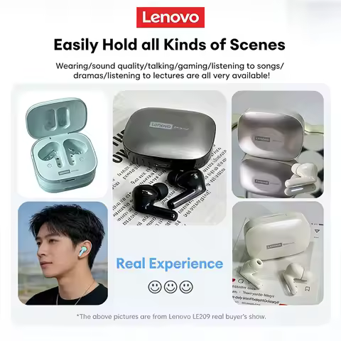 Lenovo LE209 Wireless Earbuds Bluetooth 6.0 TWS Headphones 35H Playtime 12mm Driver ENC Noise Cancel