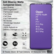 Oppo F11 Pro F9 F7 F5 Youth R15 Pro Anti Blueray Matte Full Screen Frame Tempered Glass