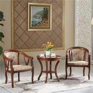 Computer Chair Solid Wood Three-Piece Set Hotel Coffee Table Armchair Ring Chair Elderly Chair Bedro
