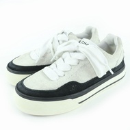 高品質香奈兒 G45208 Coco Mark 繫帶絨面革低筒運動鞋，黑白配色，36 碼，女款