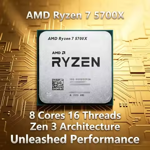 AMD Ryzen 7 5700X AM4 Socket Desktop PC Processor 8C16T Zen3 Gaming CPU for Desktop Computer Without