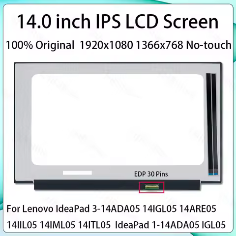 14" LCD Screen For Lenovo IdeaPad 3-14ADA05 14IGL05 14ARE05 14IIL05 14IML05 14ITL05 IdeaPad 1-14ADA0