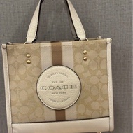 COACH Dempsey Tote 22 緹花拼皮革二用托特包