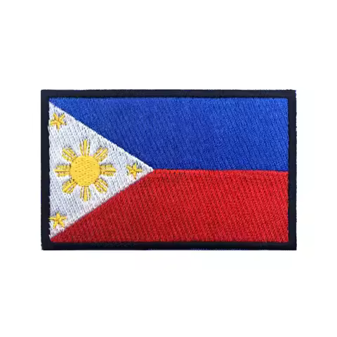 Philippine flag Patches Armband Embroidered Patch Hook & Loop Iron On Embroidery Badge Military Stri